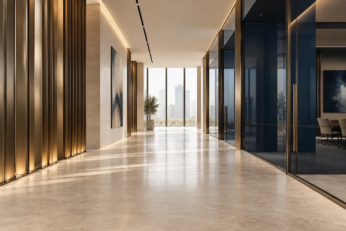 AI-generated office interior concept, not a listed property